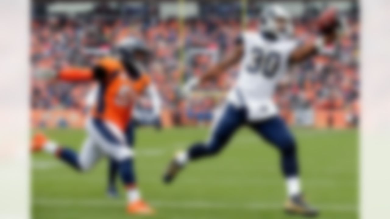 The Rams started 6-0 for only the fourth time in their team history. The win extended their road game win streak to six games. The Rams dominated the running game against the Broncos with 270 rush yards compared to Denver's 60. Todd Gurley took 28 carries, scoring two touchdowns and running for a career-high 208 yards. Wide receiver Robert Woods finished the game with seven receptions for 109 receiving yards, leading the Rams' offense with 36 receptions and 524 total receiving yards on the season.