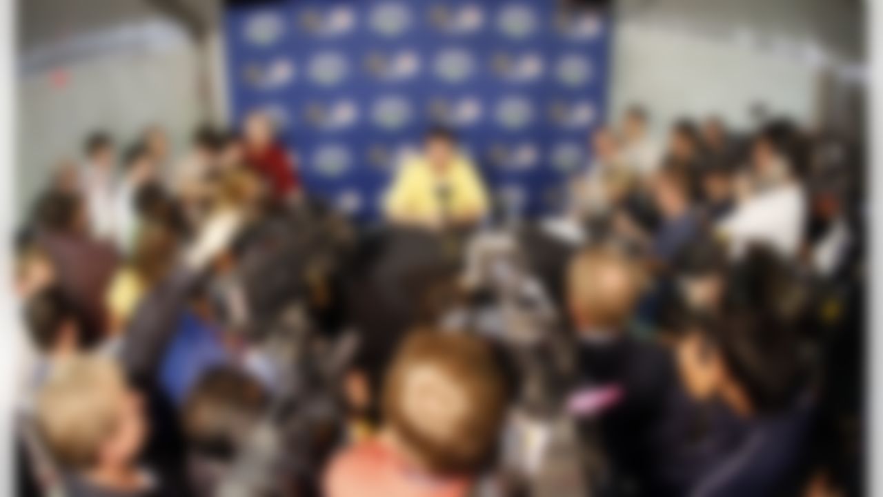 Ben Roethlisberger speaks with the the media at the Pittsburgh Steelers arrival press conference in Tampa, Florida on January, 26, 2009. (Photo by Ben Liebenberg/NFL.com)