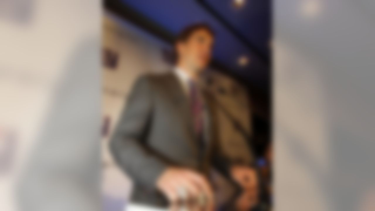 May 16, 2012; Manhattan, NY, USA; New York Giants quarterback Eli Manning (10) with his ring speaks to the media during the Super Bowl ring ceremony at Tiffanys in New York. Mandatory Credit: William Perlman/THE STAR-LEDGER via US PRESSWIRE