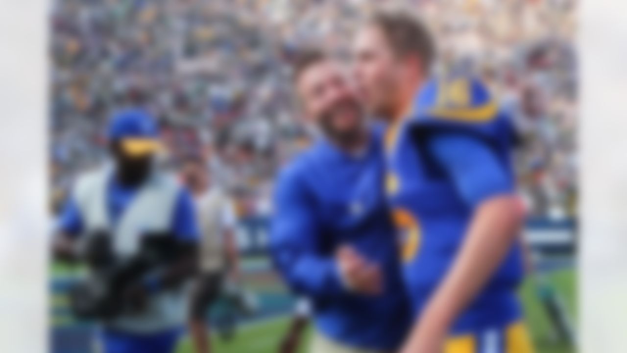 In the Rams' eighth straight win of the season, Todd Gurley proved to be an offensive nightmare lined up as a receiver. When lined up in the slot or wide out, Gurley caught all three of his targets for 72 yards and a touchdown. That's in addition to his 25 carries for 114 rush yards. Elsewhere on the offense, Robert Woods became Goff's favorite target due to the injuries to Cooper Kupp. Tight end Josh Reynolds also contributed three receptions, 42 receiving yards and two touchdowns. The Rams' victory also featured special teams trickery with punter Johnny Hekker converting a fake punt to Sam Shields for a first down. Hekker also downed two punts inside the 5-yard line, and linebacker Ramik Wilson forced the game-sealing fumble on a kickoff in the fourth quarter.