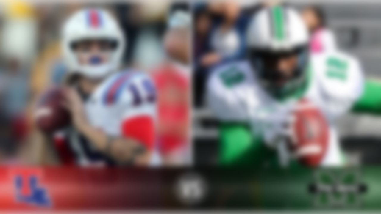 Details: Saturday, 12 p.m. ET, ESPN2
The skinny: Marshall's mindset is important, as the Thundering Herd is coming off its first loss of the season. Both quarterbacks have had productive seasons; Louisiana Tech's Cody Sokol (above) -- who transferred from Iowa over the summer -- has thrown for 3,117 yards and 29 TDs, and Marshall's Rakeem Cato (above) -- who has thrown a TD pass in an FBS-record 44 consecutive games -- has thrown for 3,314 yards and 35 TDs. Those QBs will be going against the two best defenses in the league (Tech is first, Marshall second). It would help Marshall's cause if TB Devon Johnson (1,602 yards, 16 TDs) can play; he is considered day-to-day with a shoulder injury.
Game picks:
Brandt: Marshall, 38-30
Brooks: Marshall, 40-38
Jeremiah: Marshall, 34-28
Fischer: Marshall, 38-28
Goodbread: Marshall, 35-28
Huguenin: Marshall, 42-38