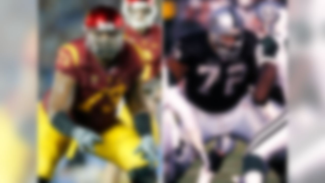 His dad: OT Lincoln Kennedy
The skinny: There's nothing "skinny" about either Banner or Kennedy. Banner, a junior who is projected as USC's starting right tackle this season, is 6-foot-9 and 360 pounds; this will be the second season as a starter for Banner, who was a consensus national top-65 prospect in the 2012 recruiting class. Kennedy was a 6-6, 335-pounder. Kennedy played 11 NFL seasons (eight with the Oakland Raiders, three with the Atlanta Falcons) and was a one-time All-Pro and three-time Pro Bowler.