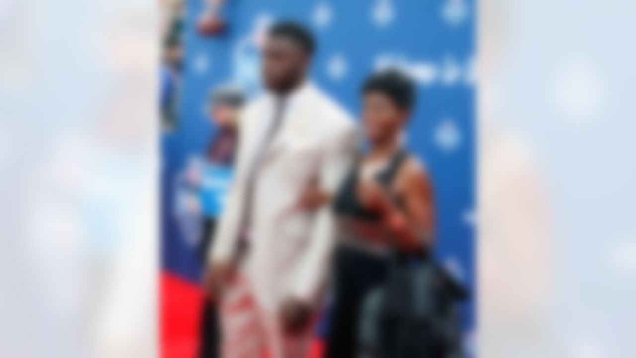 Clemson defensive end Shaq Lawson poses for photos on the red carpet during the 2016 NFL Draft at the Auditorium Theatre on Thursday, April 28, 2016 in Chicago. (Ben Liebenberg/NFL)