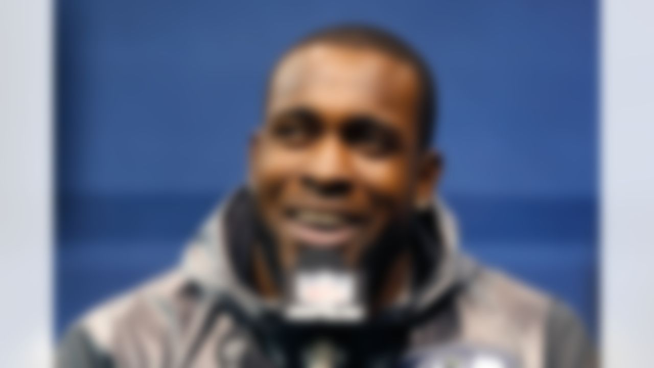 Seattle Seahawks strong safety Kam Chancellor (31) answers questions from the media during the Super Bowl XLVIII Media Day at the Prudential Center on Tuesday, January 28, 2014 in Newark, NJ. (Perry Knotts/NFL)