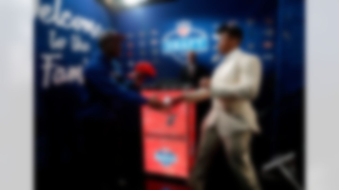 Florida cornerback Vernon Hargreaves walks onto the stage after being drafted by the Tampa Bay Buccaneers during the 2016 NFL Draft at the Auditorium Theatre on Thursday, April 28, 2016 in Chicago. (Ben Liebenberg/NFL)