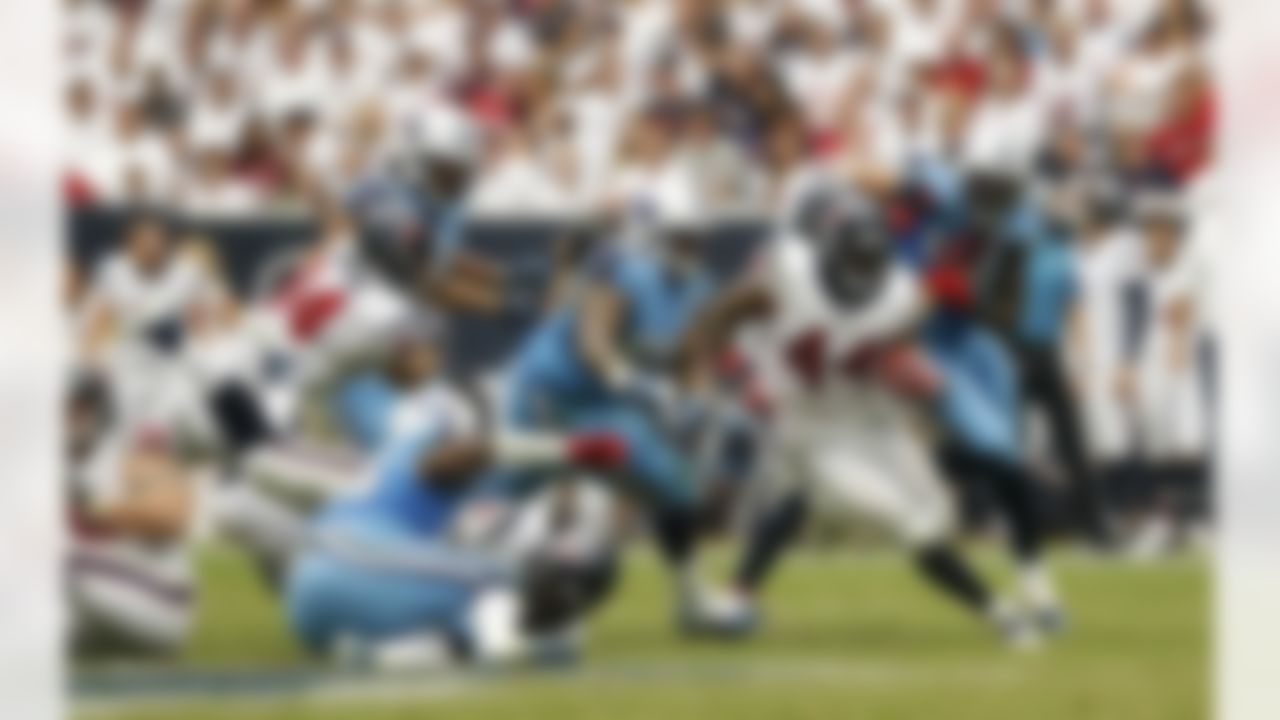 Houston Texans running back Ben Tate (44) runs for a gain during an NFL football game against the Tennessee Titans at Reliant Stadium on September 15, 2013 in Houston, Texas. Houston won 30-24. (Aaron M. Sprecher/NFL)