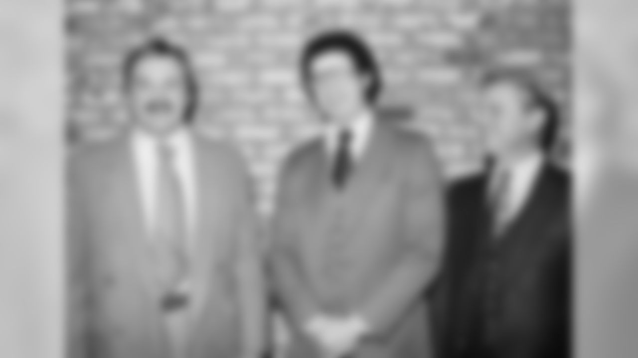 Dick Butkus, Ron Mix and Yale Lary, left to right, are shown in Los Angeles as they became the enshrinees of the Pro Football Hall of Fame, Jan. 29, 1979, in Los Angeles. Formal ceremonies will be held in July. (Nick Ut/Associated Press)
