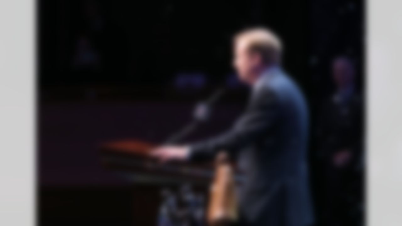 NFL Commissioner Roger Goodell speaks during a press conference at the Rose Theater on Friday, January 31, 2014 in New York, NY. (Ben Liebenberg/NFL)