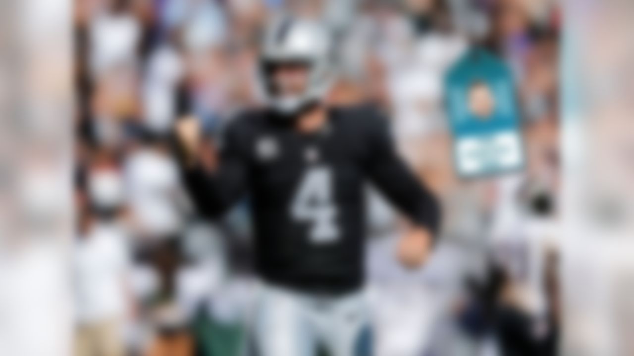 The sophomore signal caller is coming off a game where he threw three touchdown passes and a career high 351 passing yards in a win against a Ravens defense that restricted Peyton Manning to just 175 pass yards and zero touchdowns one week prior. Carr showed poise in the pocket, made quick decisions and was accurate with his throws throughout the game and finished as the week's QB5 overall. Carr produced two 100-yard receivers against Baltimore, Amari Cooper (109) and Michael Crabtree (111), and now faces a Cleveland defense that just surrendered over 250 pass yards and two touchdowns to an ill equipped, Marcus Mariota-led Titans passing attack. That's why I have him ranked as my QB10 for Week 3.