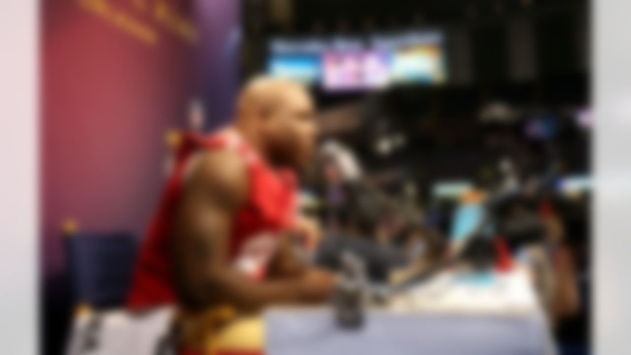 San Francisco 49ers running back Frank Gore during the Super Bowl XLVII Media Day at the Superdome on Tuesday, January 29, 2013 in New Orleans, LA. (Ben Liebenberg/NFL)