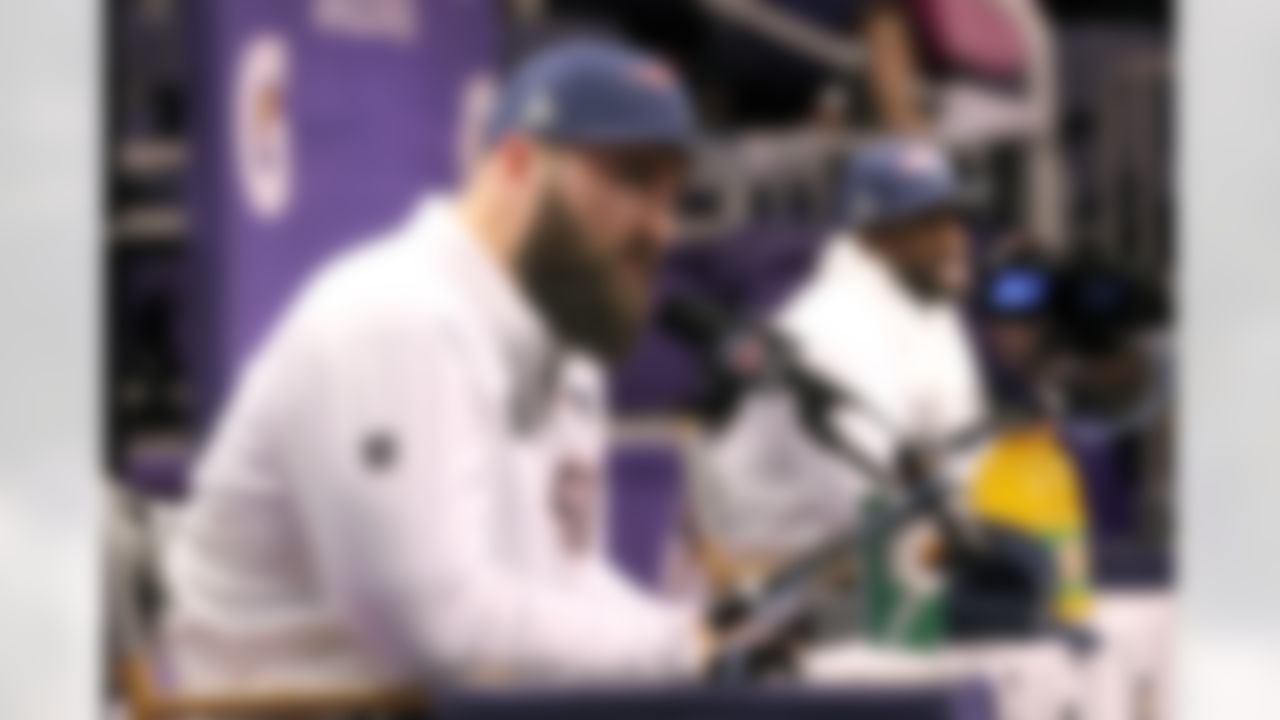 New England Patriots defensive end Rob Ninkovich speaks during Media Day for Super Bowl XLIX at the U.S. Airways Center on Tuesday, January 27, 2015 in Phoenix, AZ. (Perry Knotts/NFL)