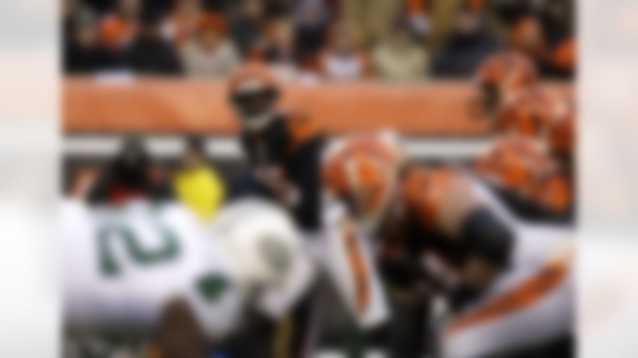 Cincinnati Bengals wide receiver Chad Ochocinco lines up against the New York Jets during the first half of an NFL wild-card playoff football game, Saturday, Jan. 9, 2010, in Cincinnati. (AP Photo/Rob Carr)