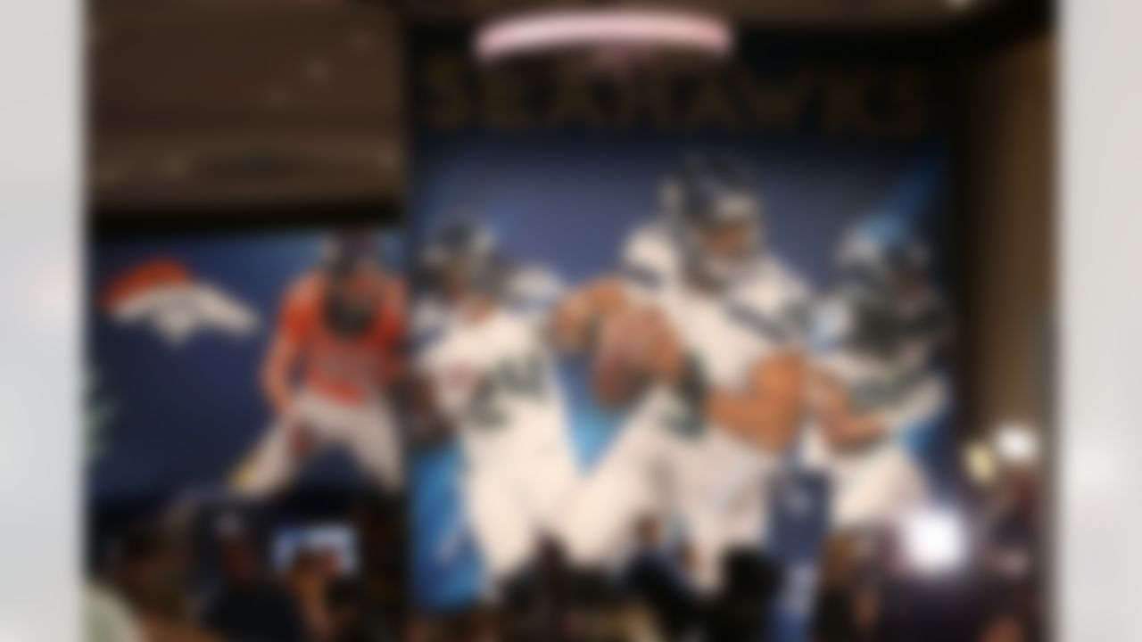 A general view of Radio Row at the Super Bowl XLVIII media center in the Sheraton Hotel on Wednesday, January 29, 2014 in New York, NY. (Ben Liebenberg/NFL)