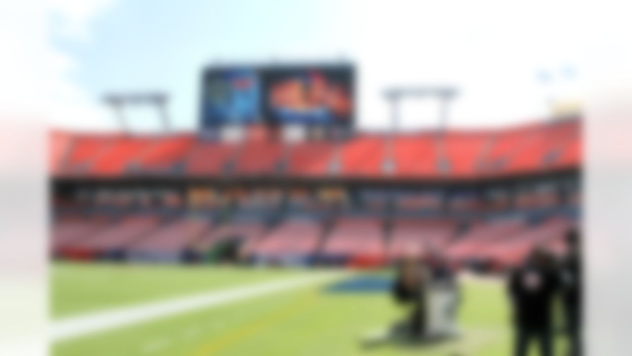 The NFL Network set is seen on the field at Sun Life Stadium prior to Super Bowl XLIV in Miami Gardens, Fla. on Feb. 7, 2010. (Ben Liebenberg/NFL.com)