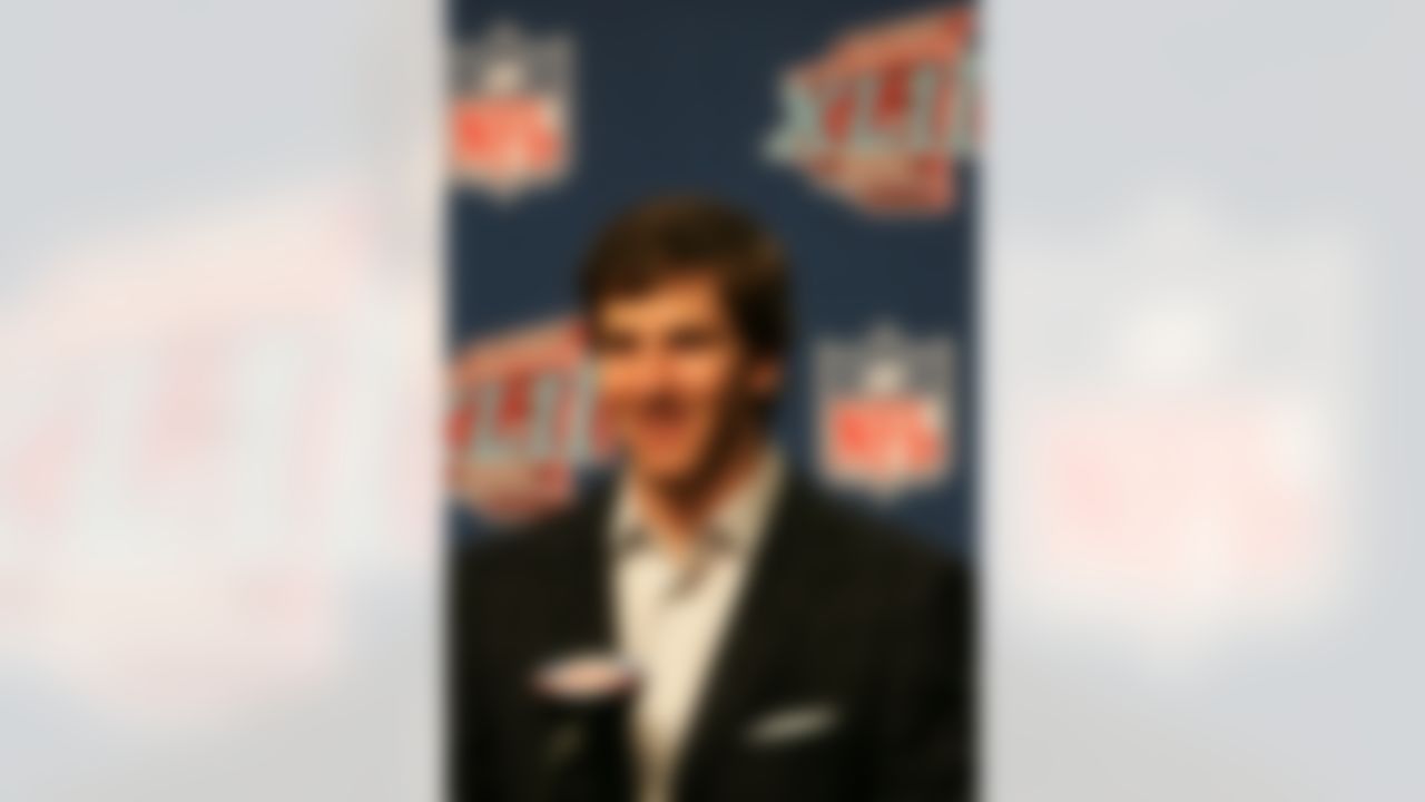 PHOENIX - FEBRUARY 04: New York Giants Super Bowl MVP quarterback Eli Manning addresses the media during a press conference at the Phoenix Convention Center on February 4, 2007 in Phoenix, Arizona. (Photo by Gene Lower/Getty Images)