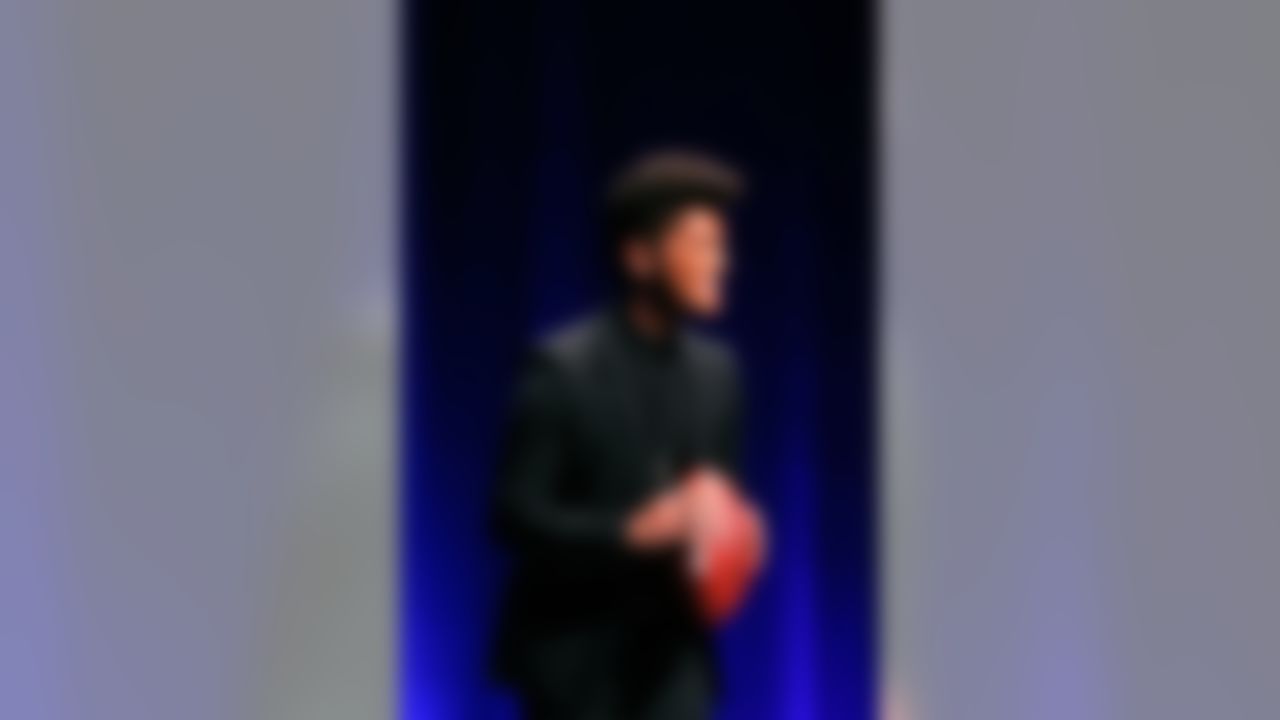 Singer Bruno Mars speaks during a press conference for the Super Bowl XLVIII halftime show at the Rose Theater on Thursday, January 30, 2014 in New York, NY. (Perry Knotts/NFL)
