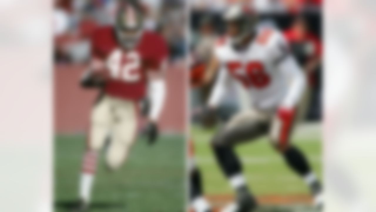 The 49ers' Ronnie Lott was arguably the greatest safety in NFL history. His son, Ryan Nece, made a nice career for himself as a linebacker in Tampa Bay.