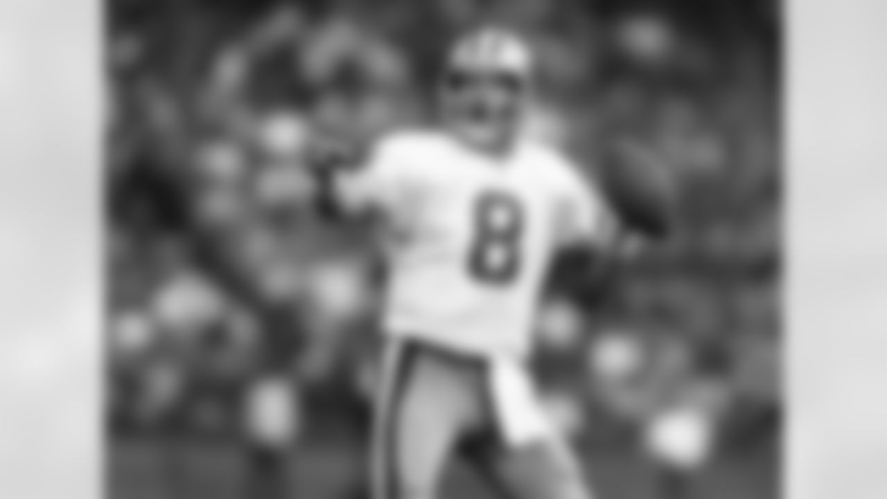 Steve Young led the league in passer rating six times, tied with Len Dawson for the most in the NFL since 1932. Young did so despite getting a late start to his NFL career -- he spent two full seasons in the USFL after college, joined the Tampa Bay Buccaneers and then got trapped behind some guy named Joe Montana with the 49ers. Young didn't start a full 16-game slate for an NFL team until his eighth season in the league, when he was 31 years old.