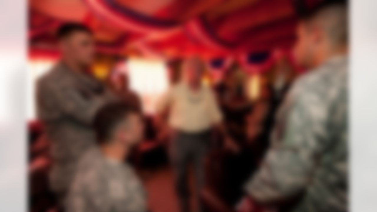 Carolina Panthers head coach John Fox spends some private time with troops at the USO Pat Tillman center during a USO/Armed Forces Entertainment tour stop in the Persian Gulf July 3, 2010. (Fred Greaves/USO)