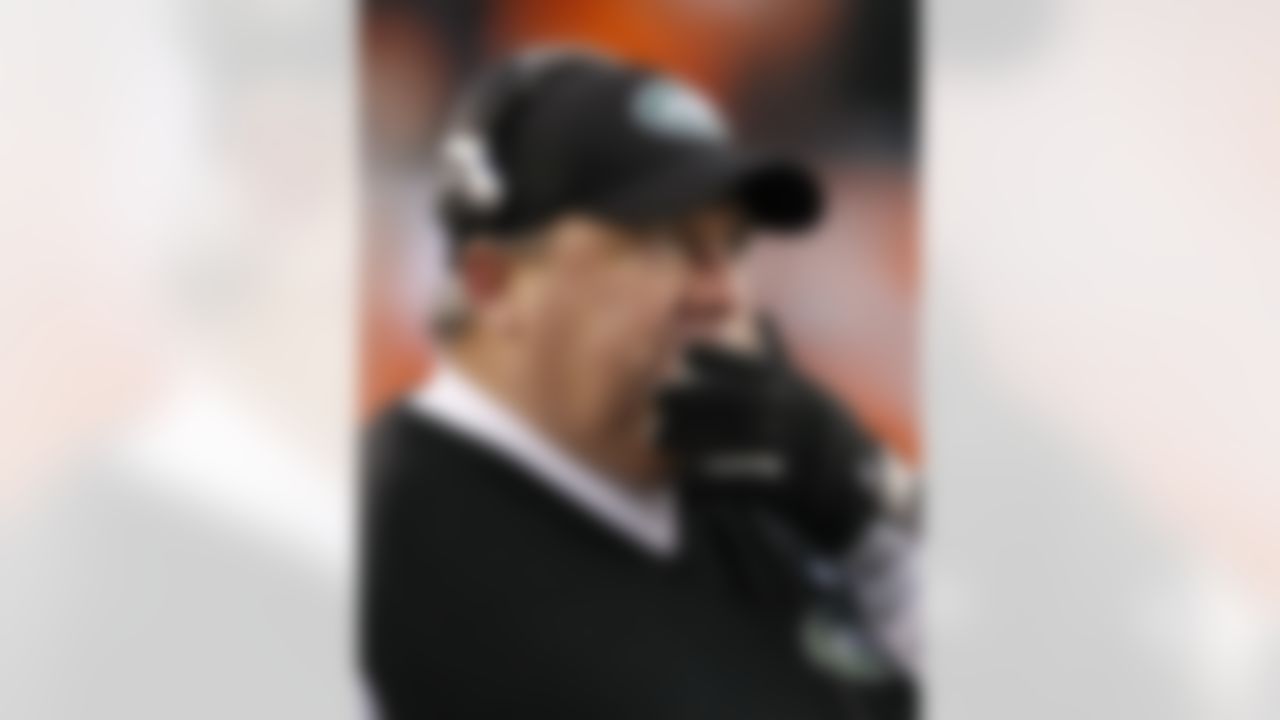 New York Jets head coach Rex Ryan watches in the second half of an NFL wild-card playoff football game against the Cincinnati Bengals, Saturday, Jan. 9, 2010, in Cincinnati. New York won 24-14. (AP Photo/Ed Reinke)