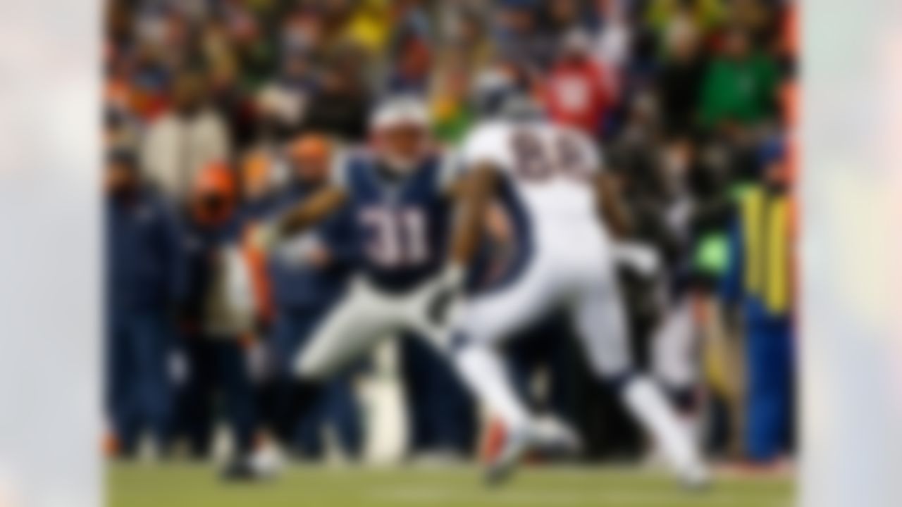 New England Patriots cornerback Aqib Talib (31) defends against Denver Broncos wide receiver Demaryius Thomas (88) during an NFL football game at Gillette Stadium on Sunday November 24, 2013 in Foxborough, Massachusetts. New England won 34-31. (Aaron M. Sprecher/NFL)