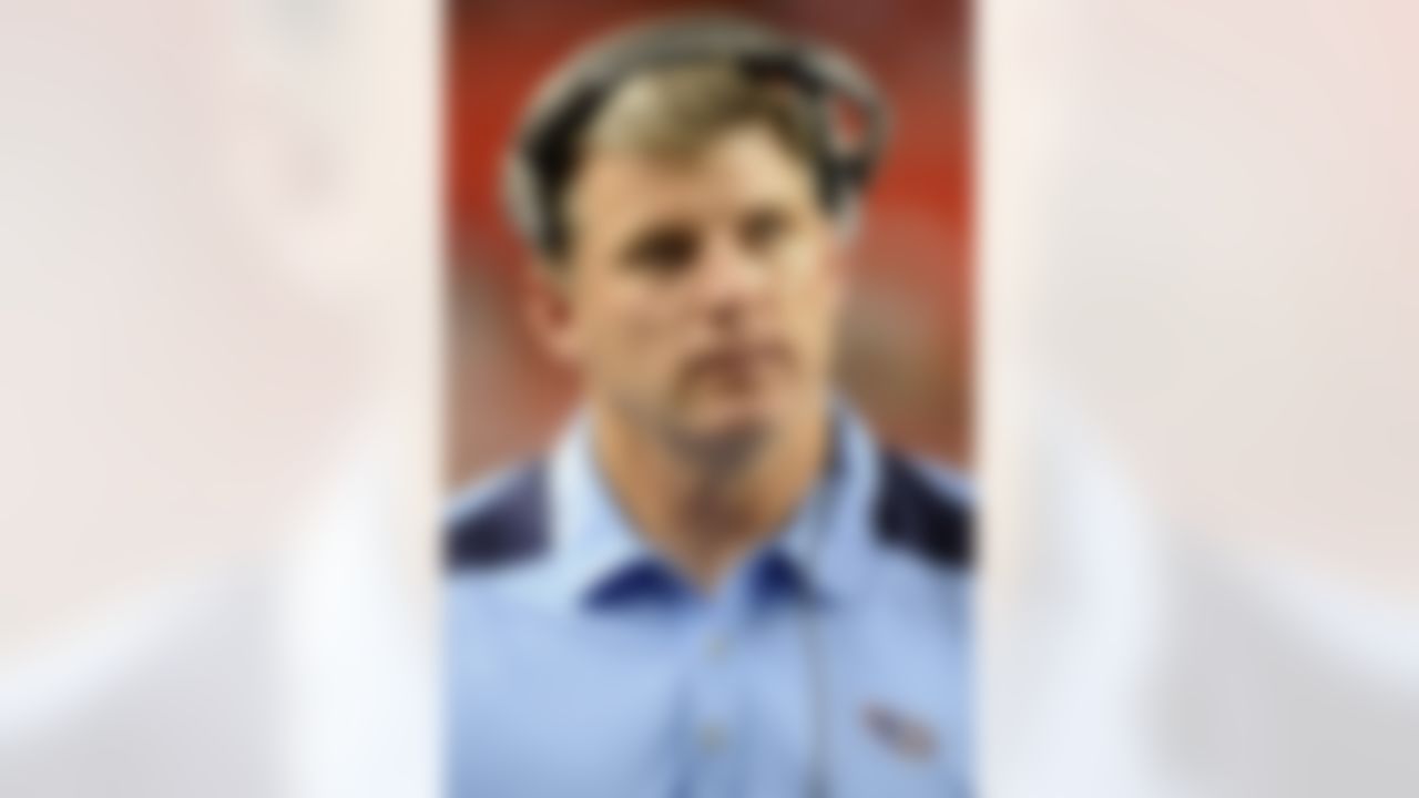 ATLANTA - AUGUST 22: Offensive line coach Mike Munchak of the Tennessee Titans watches play against the Atlanta Falcons at the Georgia Dome on August 22, 2008 in Atlanta, Georgia. (Photo by Al Messerschmidt/Getty Images)