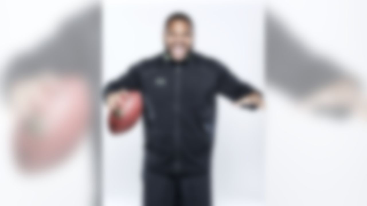 Louisiana State offensive lineman Vadal Alexander poses for a portrait during the 2016 NFL Scouting Combine on Wednesday, Feb. 24, 2016 in Indianapolis. (Ben Liebenberg/NFL)