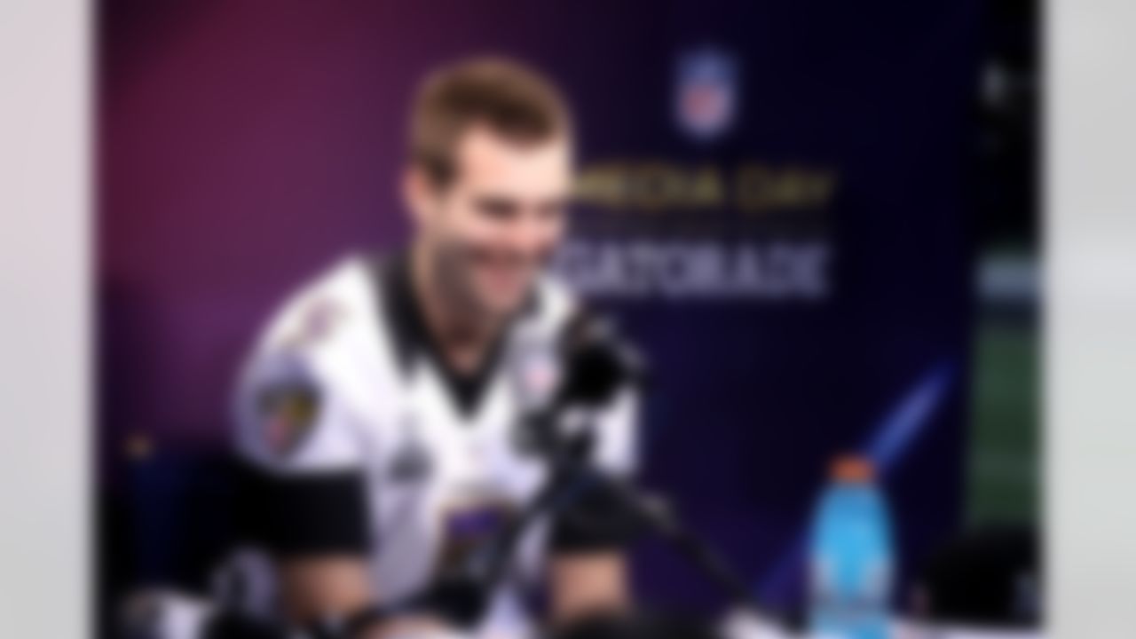 Baltimore Ravens quarterback Joe Flacco during the Super Bowl XLVII Media Day at the Superdome on Tuesday, January 29, 2013 in New Orleans, LA. (Perry Knotts/NFL)