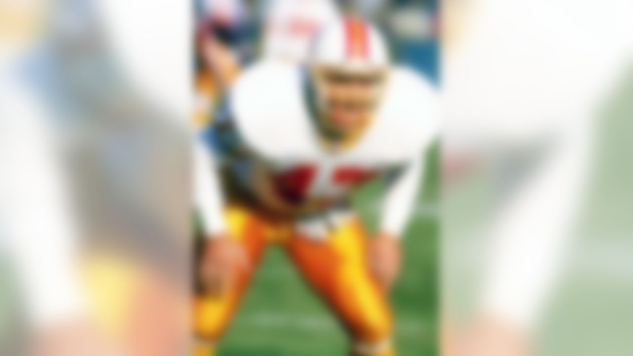 28 Nov 1993: Defensive back John Lynch of the Tampa Bay Buccaneers looks on during a game against the Green Bay Packers. The Packers won the game, 16-13. (Photo by Todd Rosenberg/Getty Images)