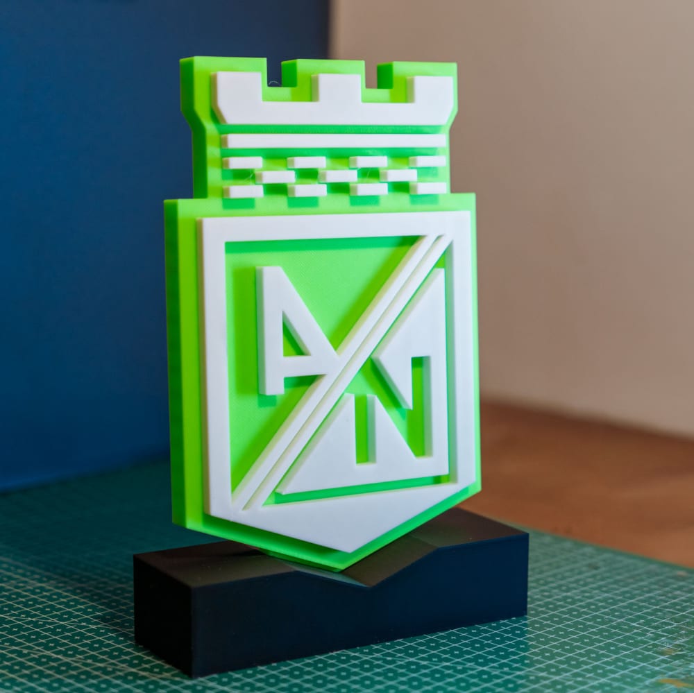 Escudo de Atlético Nacional en 3D