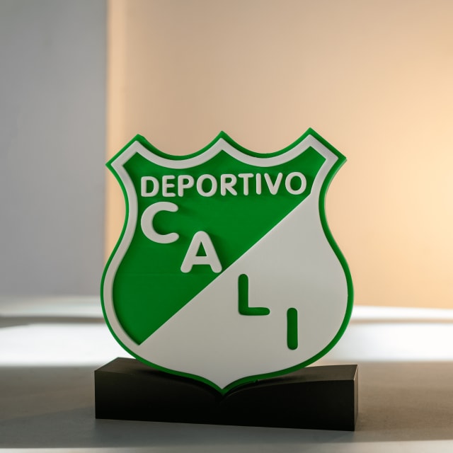 Escudo Deportivo Cali 3D con Base view 2