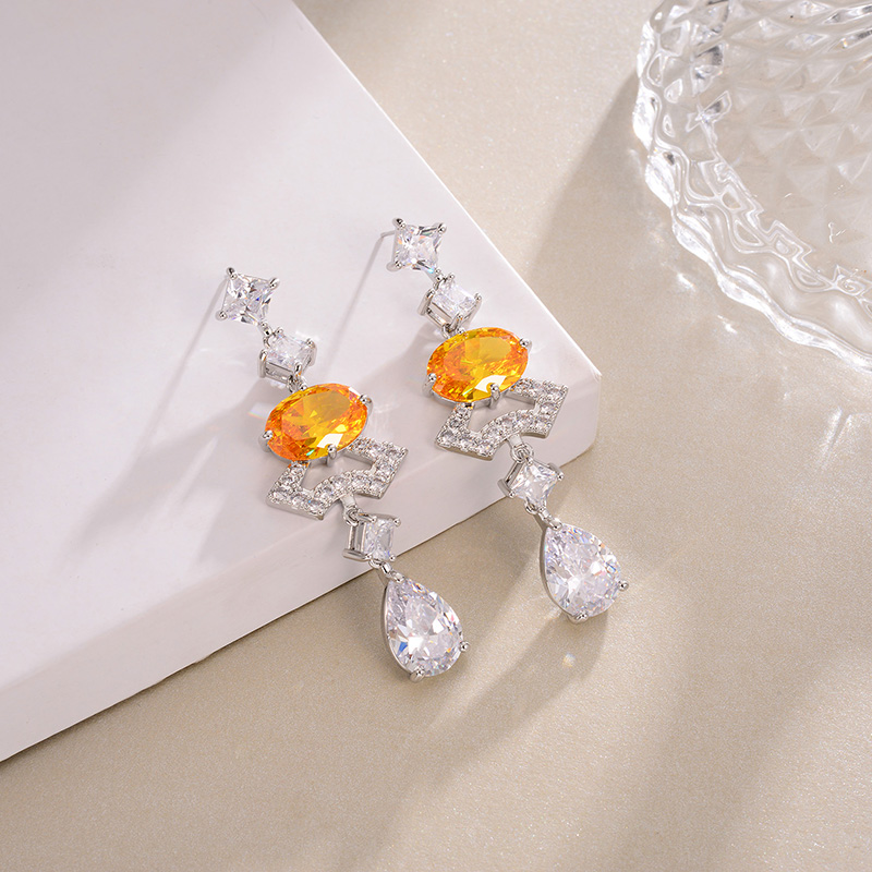 New European And American Cross-border Inlaid Fashion Earrings