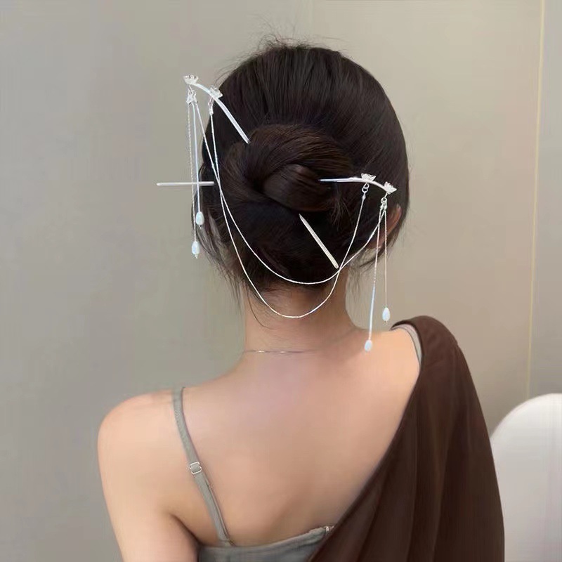 Nunchakus Hair Pearl Flower Headdress