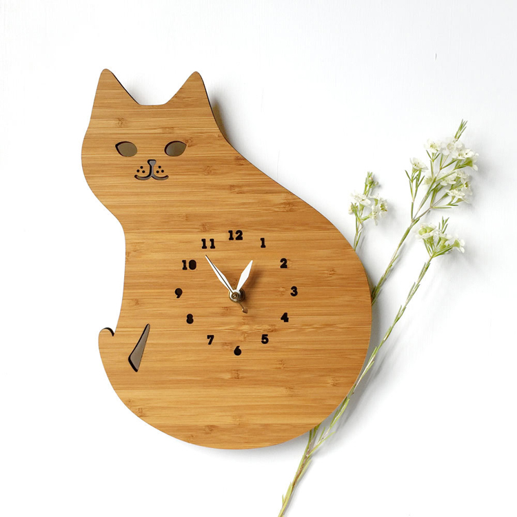 12 pouces chat · hibou modèle horloge pour la maison décoration murale dessin