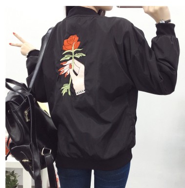 Veste bomber la rose noir