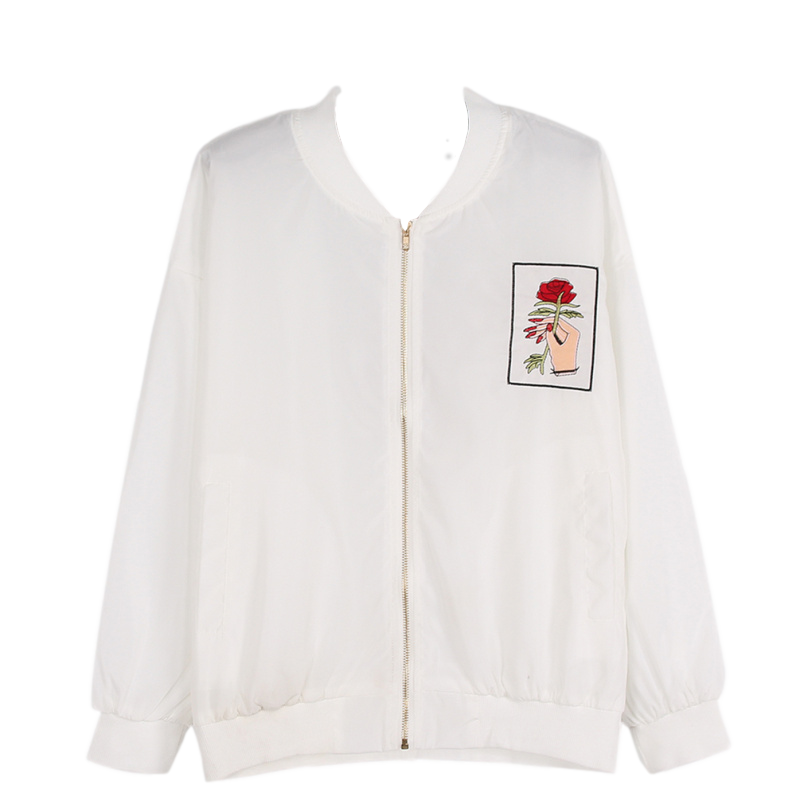 Veste bomber la rose blanc
