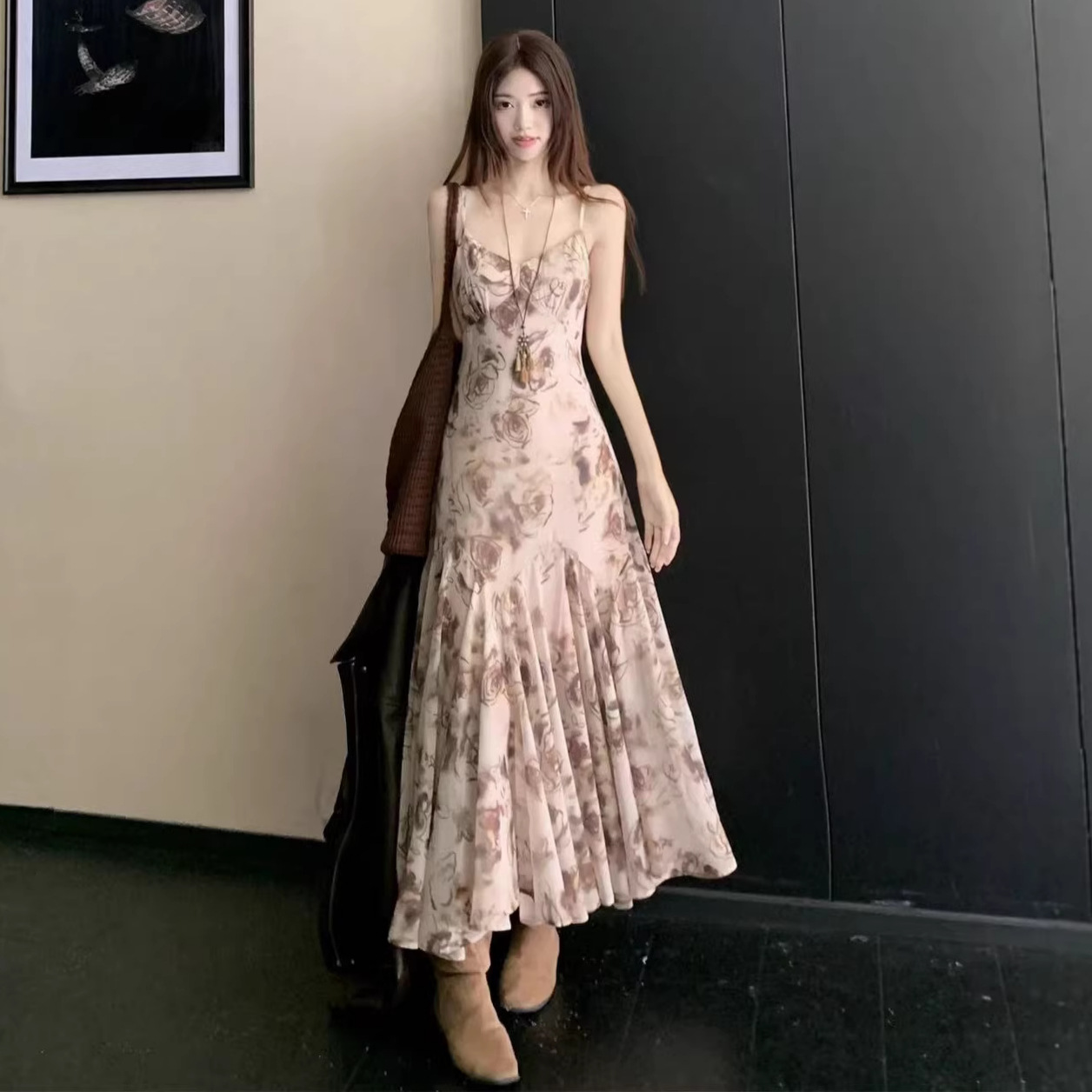 French-style Luxe Ombre Slip Dress For Women