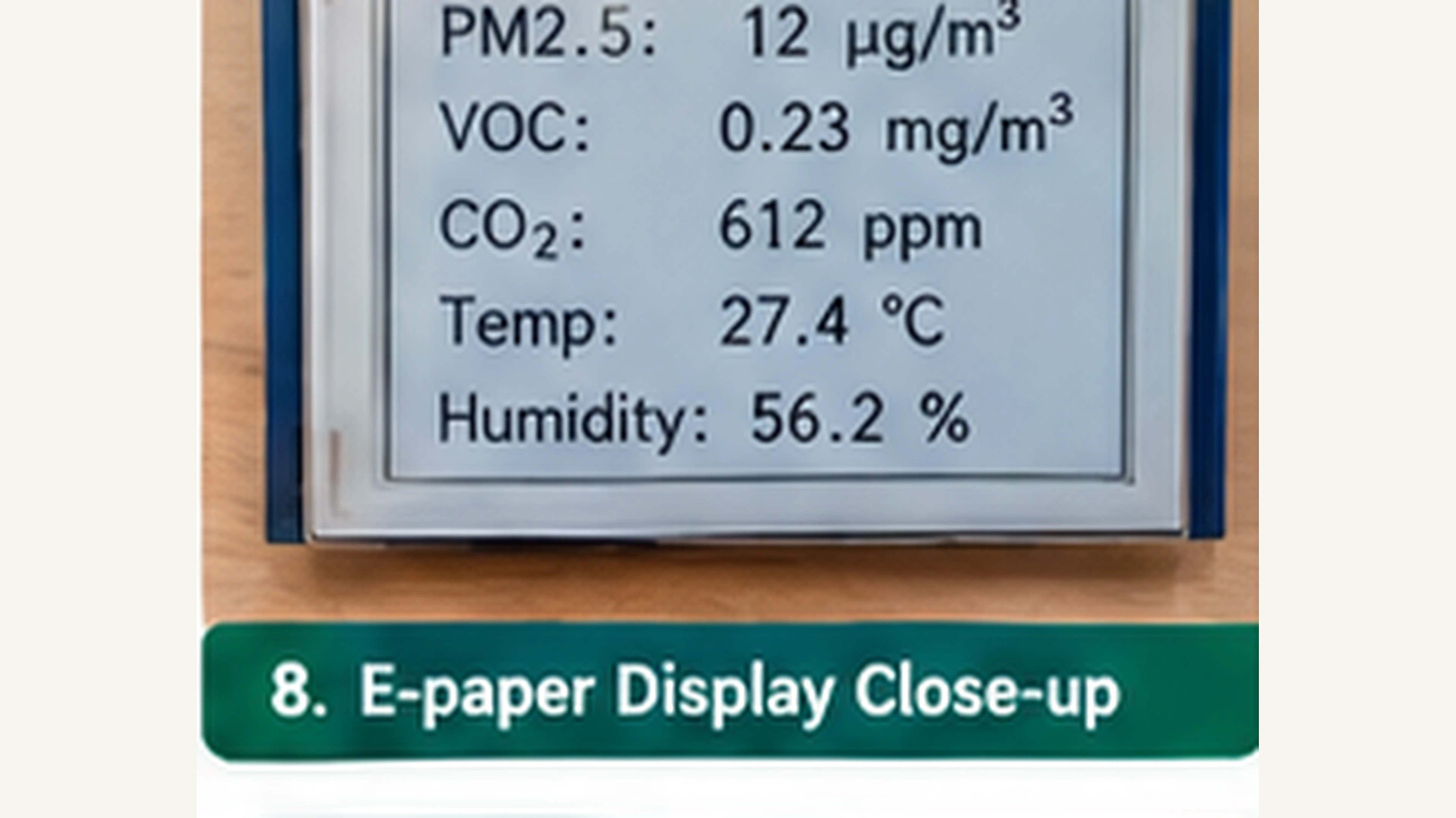 Front Elevation View with E-paper Display