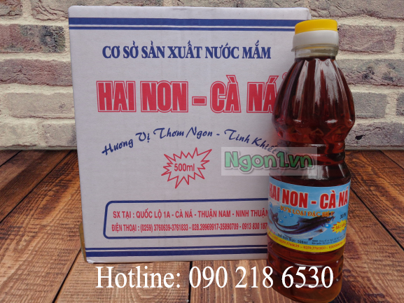 Nước mắm Hai Non - Cà Ná 30 độ đạm (6 chai 500ml/thùng)