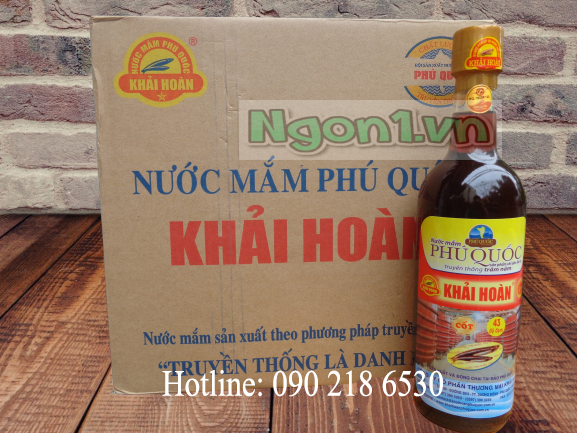 Nước mắm Khải Hoàn - Phú Quốc 43N (chai thủy tinh 520ml)