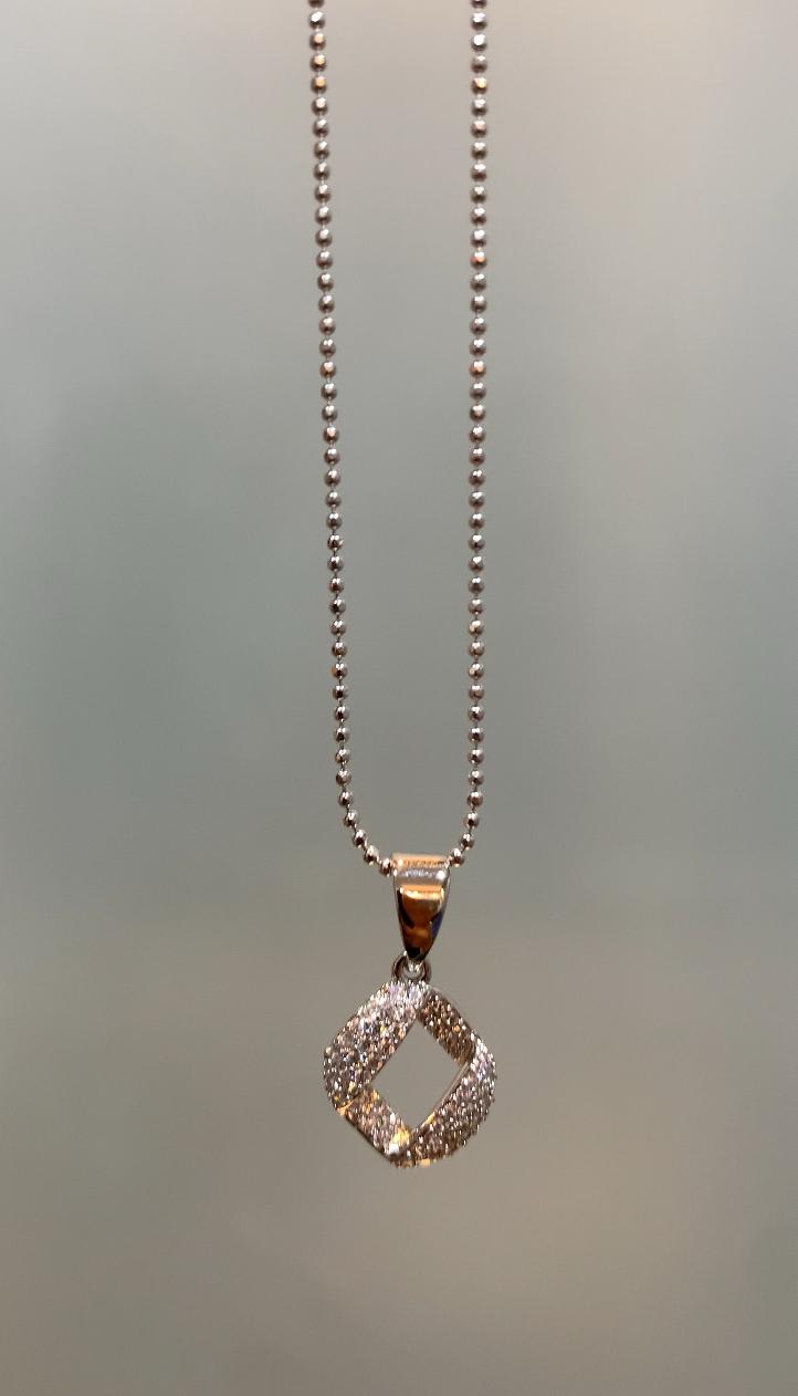 Silver Crystal Ring Necklace, primary view