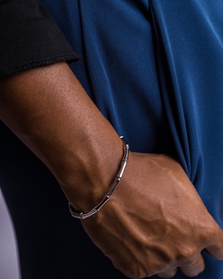 Silver Bamboo Bangle, primary view