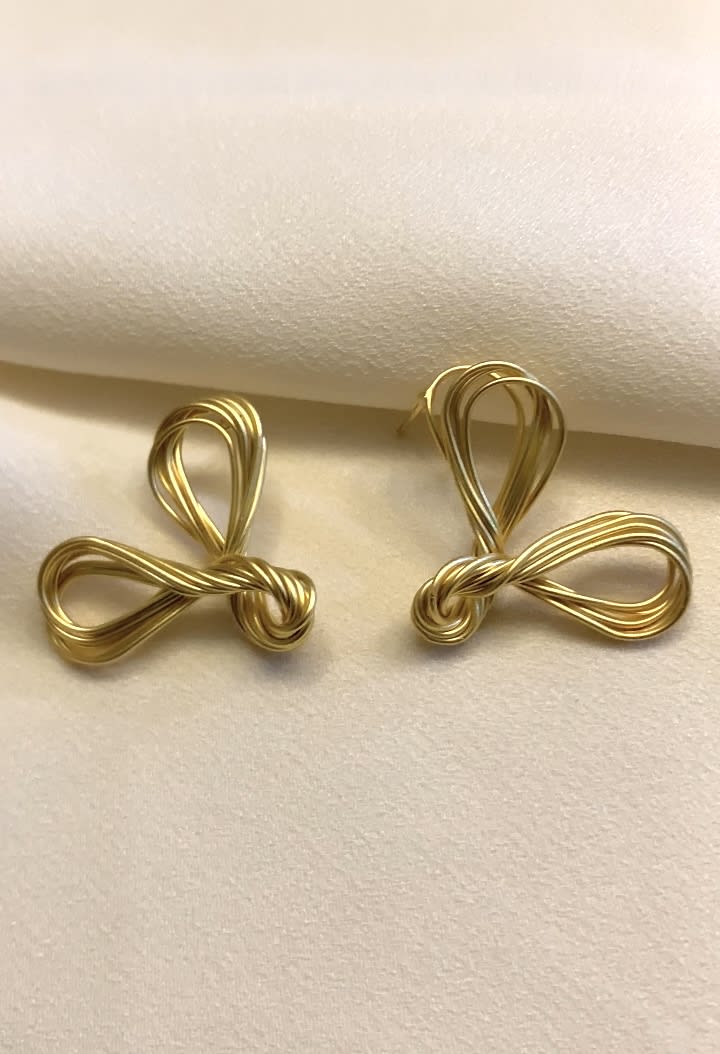 Gold Ribbon Earring, primary view