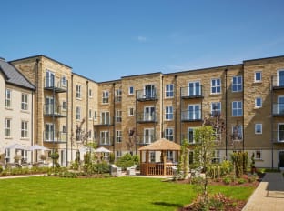 a photo of outside of the Spindles development by Adlington Retirement Living