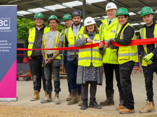 A photo of the NHBC team opening the cambridge training hub