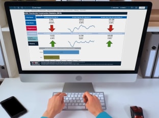 a photo of a computer showing statistics