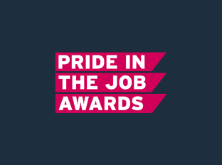 the pride in the job 2021 logo, written in bold, white letters on a magenta block