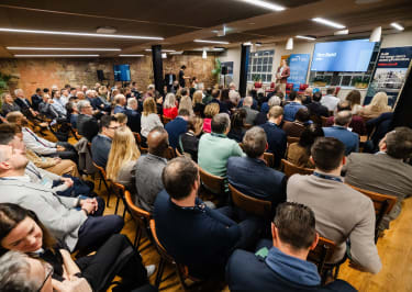 A photo of a group of people at an event