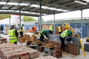 apprentices bricklaying at the NHBC Cambridge Training Hub
