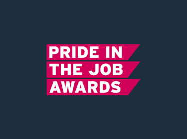 the pride in the job 2021 logo, written in bold, white letters on a magenta block
